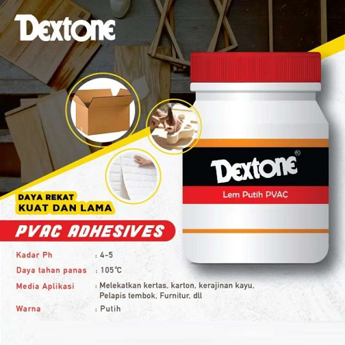 

LEM DEXTONE PUTIH /LEM PUTIH PVAc / Lem Kayu /Kertas / Koraltex / Plamur Tembok / Texture