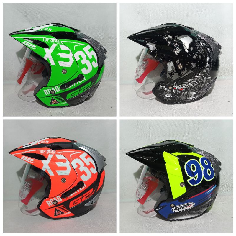 HELM G2 EXTERMINATOR MOTIF DOUBLEVISOR helm halfface SNI