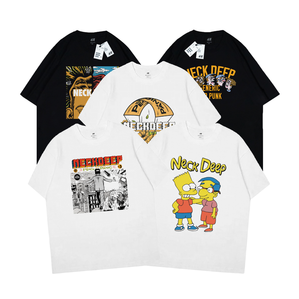 T-Shirt Band Neckdeep Tour KAOS HITAM PUTIH - GENERIC POP PUNK