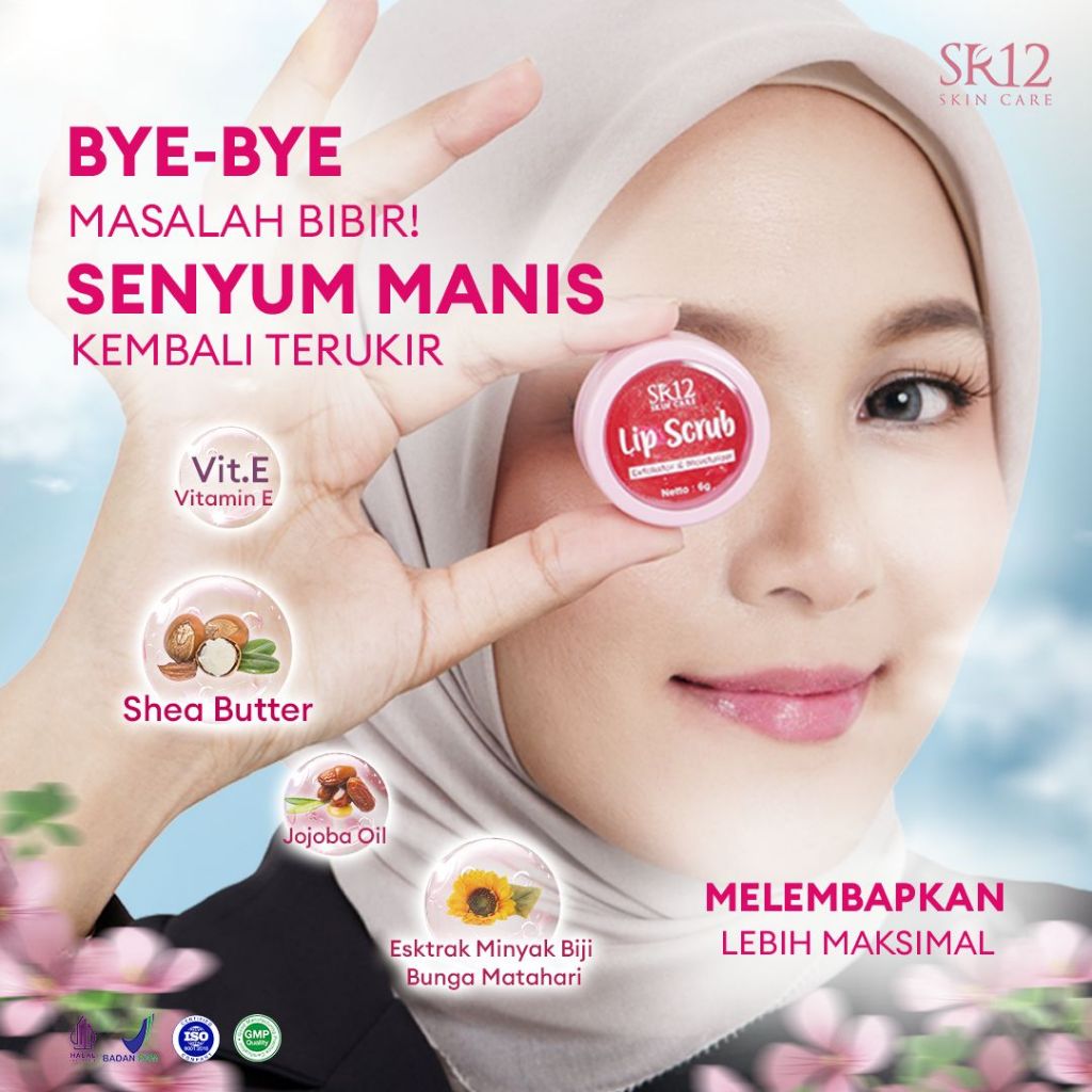 Lip Scrub Sr12 Masker Bibir Pelembab dan Pencerah Bibir Hitam BPOM