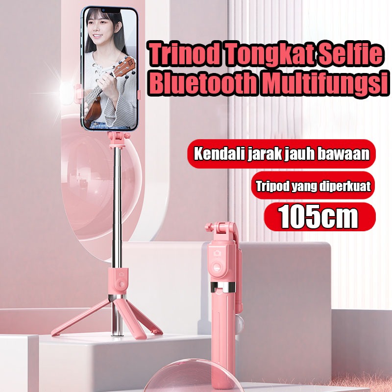 Topspot Tongsis 105CM Selfie Stick mixio Tripod  Bluetooth Remote Shutter 7 kunci Selfie Stick Mini 