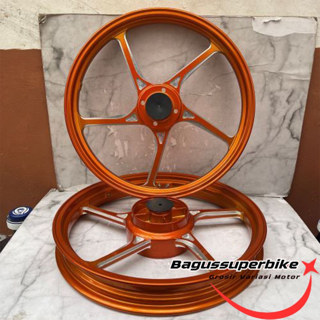 VELG SPRINT PRIME MIO SPORTY MIO SMILE MIO SOUL MODEL ENKEI P5 VROSSI 185/215-14 ring 14 Orange Crom