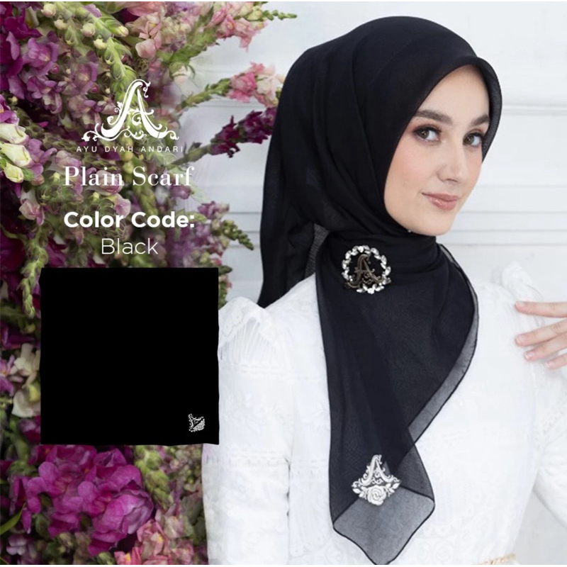 Jilbab Paris Ayu dyah - Ayu Dyah Andari plain scarf - Paris ayu dyah hitam / Black - paris polos pre