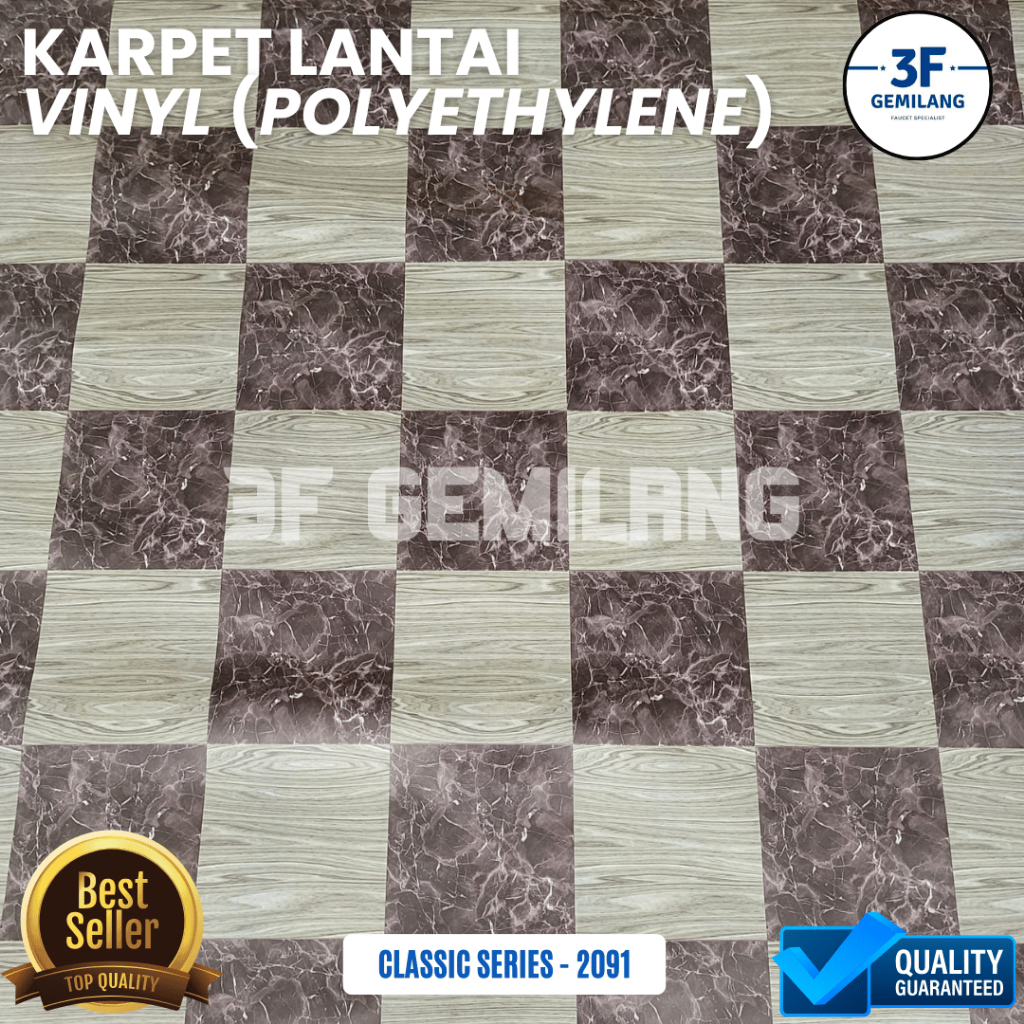 3F GMG - VINYL PER ROL isi PANJANG 14 METER Karpet Lantai POLYETHYLENE Lebar 1,2meter Gulungan - Wal