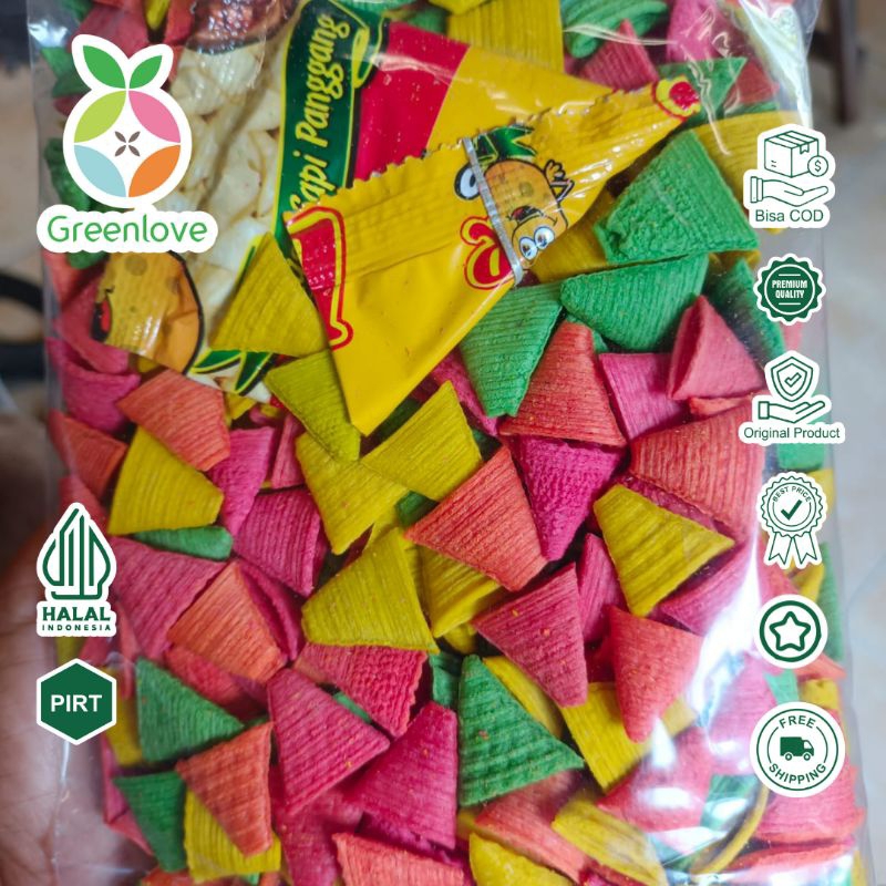 

krupuk segitiga/ krupuk seblak / krupuk kerucut