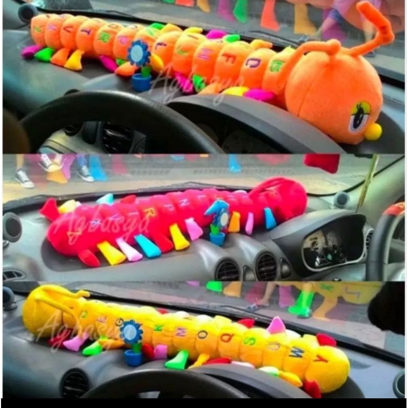 Boneka Ulat Ulil / Boneka Kaki Seribu Ukuran 80Cm Variasi Dasbor Hiasan Mobil Lucu Bagus di Pajang B