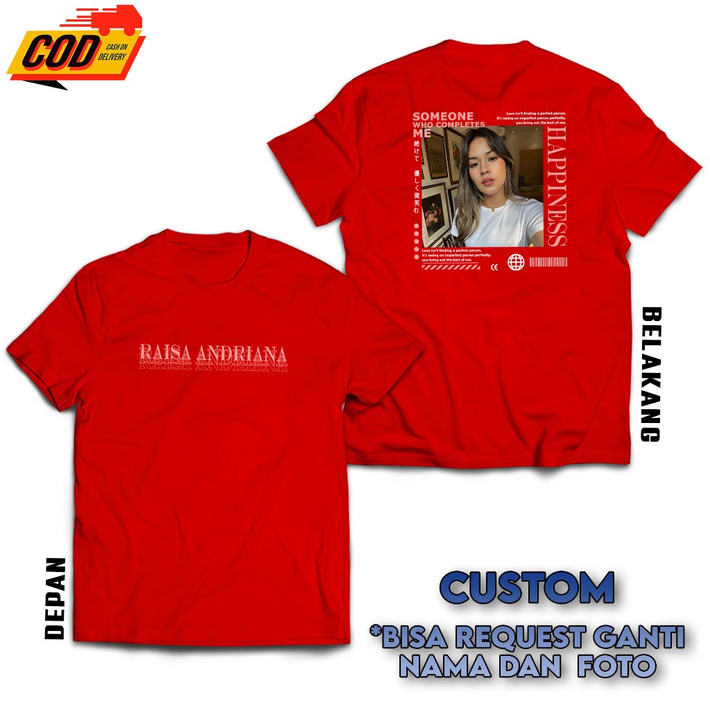 KAOS CUSTOM FOTO SENDIRI ( chat ke admin ) - KAOS PRIA DAN WANITA DISTRO - BAJU STREETWEAR AESTHETIC