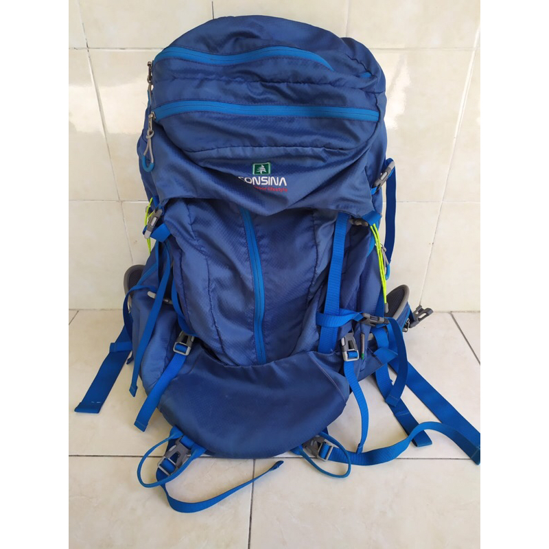 TAS GUNUNG CONSINA BIGWALL || TAS CARRIER CONSINA BIGWALL 65 L BIRU