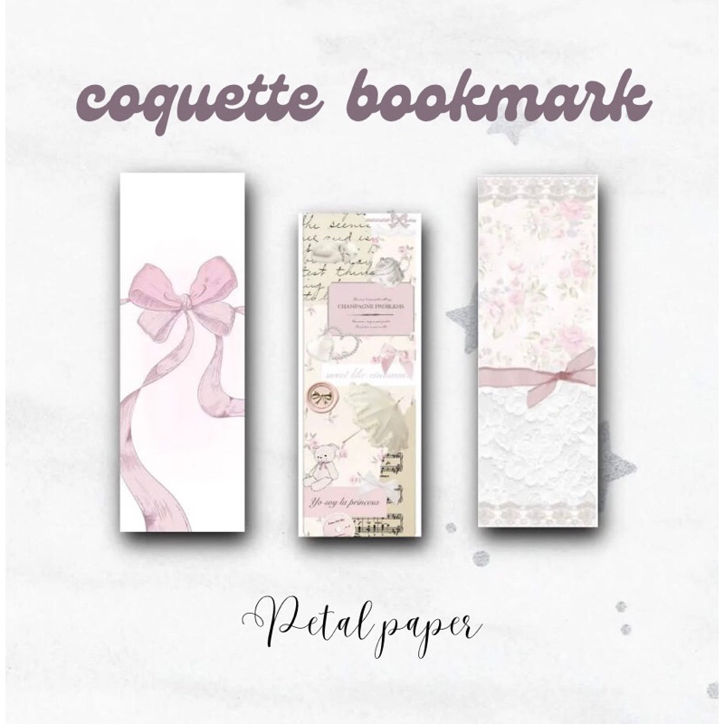 

bookmark penanda buku coquette untuk buku bacaan