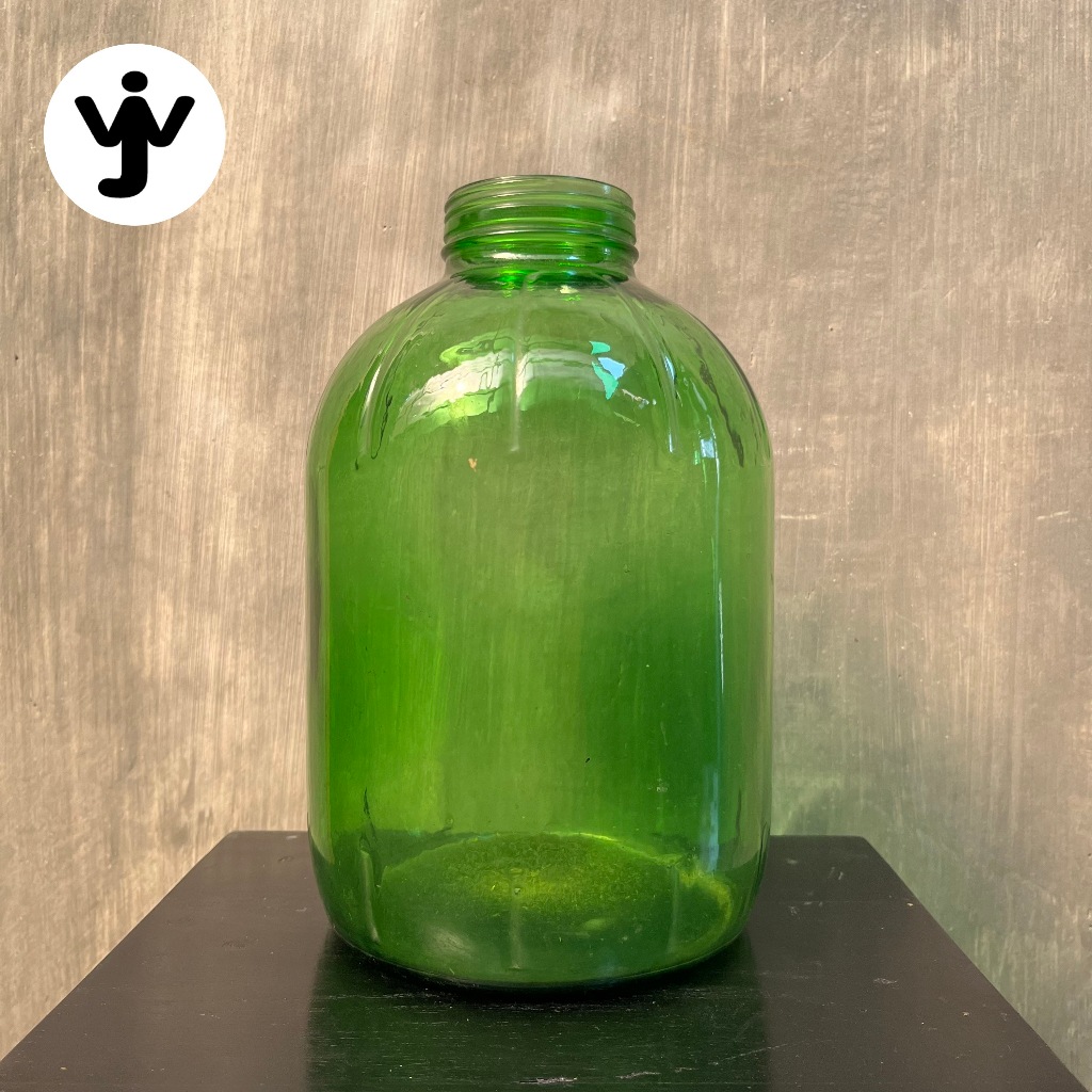 Botol Kaca Hijau Lawas Antik Vintage