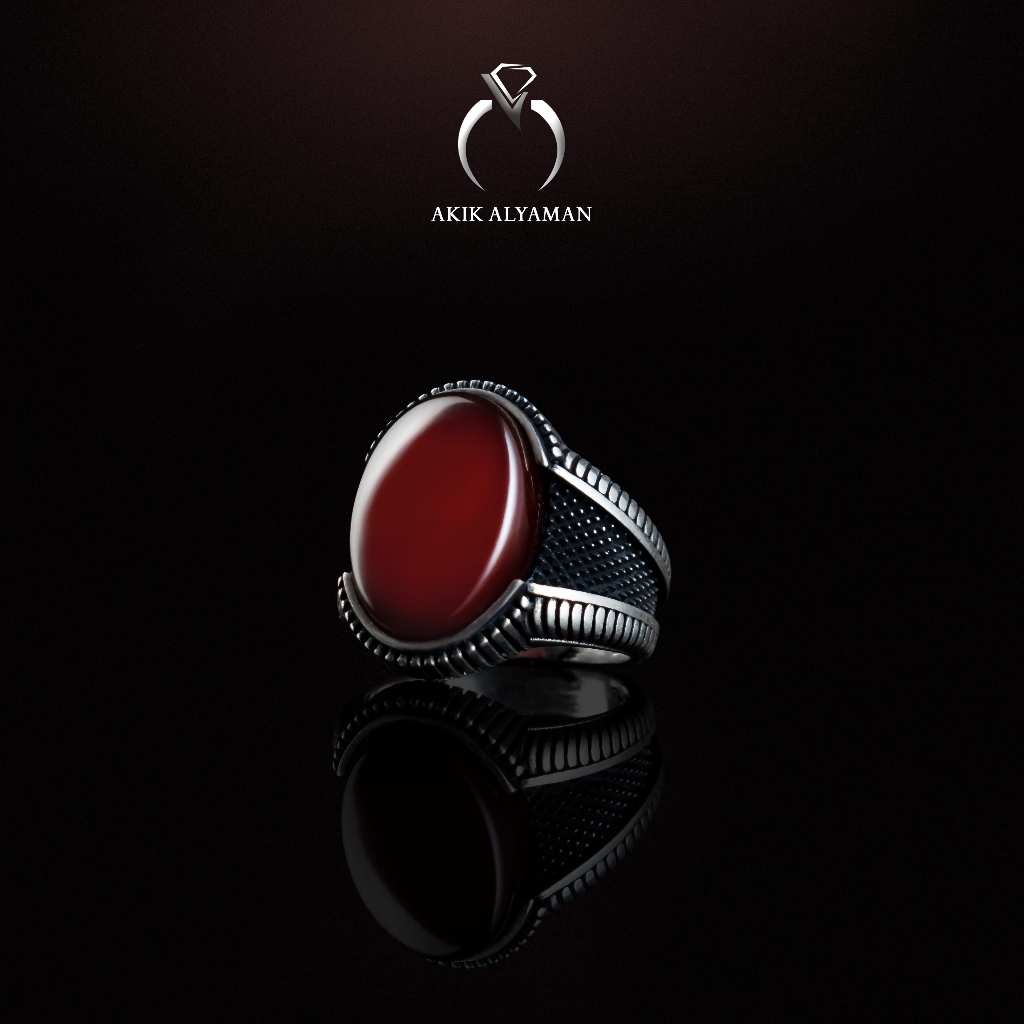 Cincin Batu akik Yaman Kabdi dengan Ring Perak Original Yemen