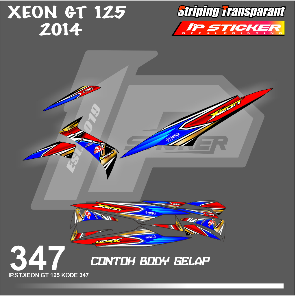XEON GT 125 2014 (COD) STIKER STRIPING MOTOR YAMAHA XEON GT 2014 HOLOGRAM DAN TRANSPARAN
