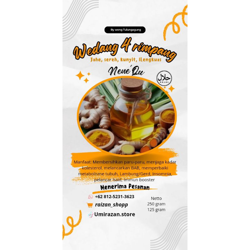 Bubuk wedang 4 rimpang instan