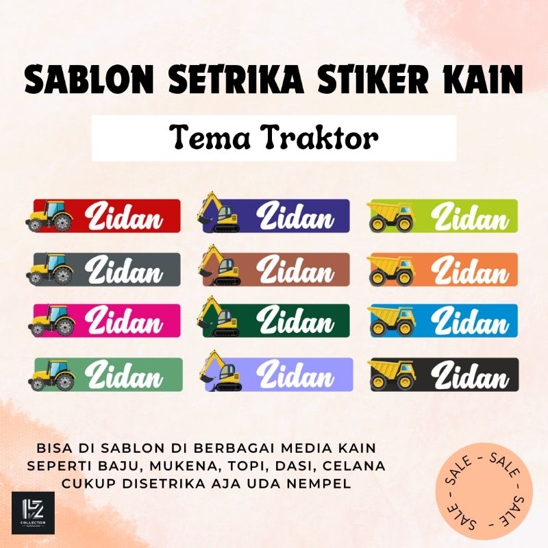 

Sticker Kain Custome | Label Nama Printing Isi 28/36/50 Pcs Untuk di Kain Gratis Custom Nama