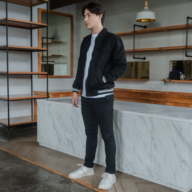 BAPIN Jaket Suede Pria Premium Black