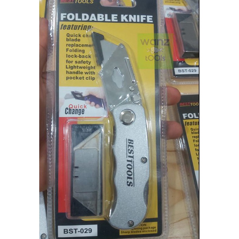 

KODE O79T Pisau Cutter Lipat Serbaguna Foldable Knife Utility Cardboard
