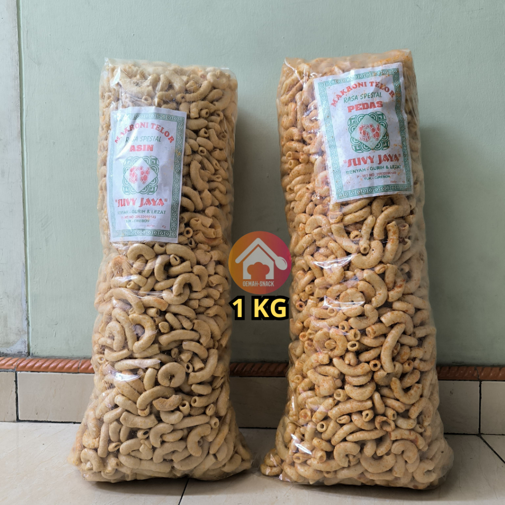 

Makaroni Pedas Asin Gurih Kemasan 1Bal Isi 1Kg Jajanan Jadul Cemilan Snack Kiloan Murah