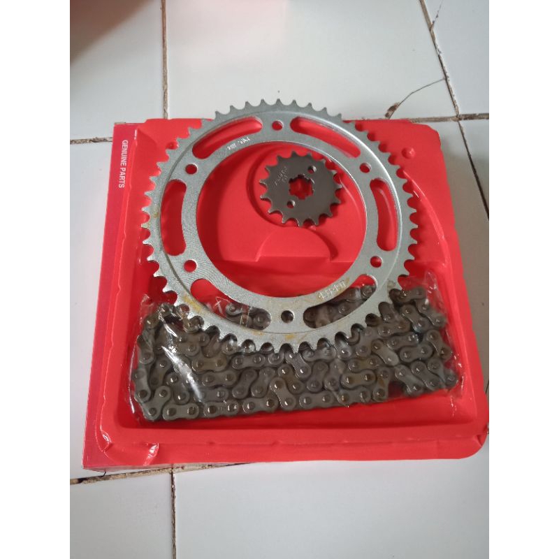 Gear Set Komplit Gear Depan Belakang Honda CRF 150L Kualitas ORI.