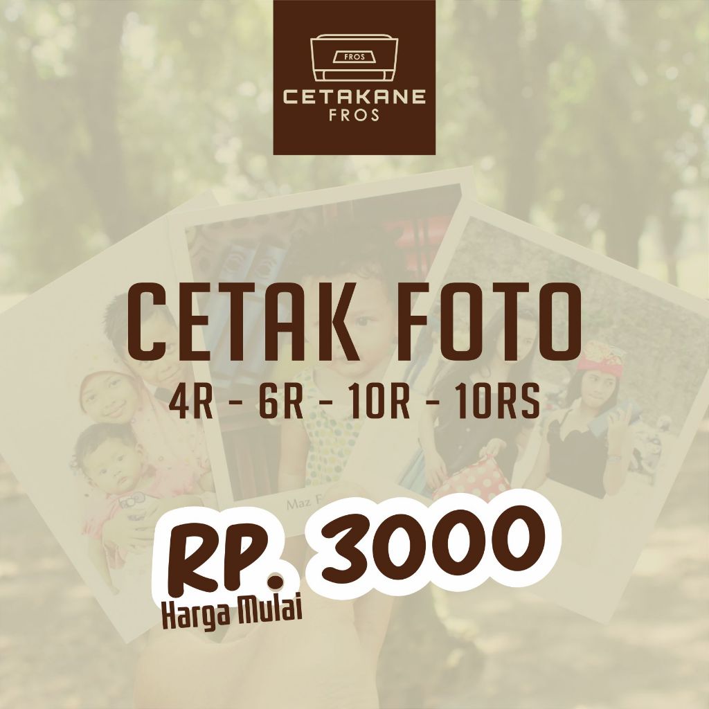 Cetak Foto 4R Doff/Glossy / 6R / 10R / 10RS