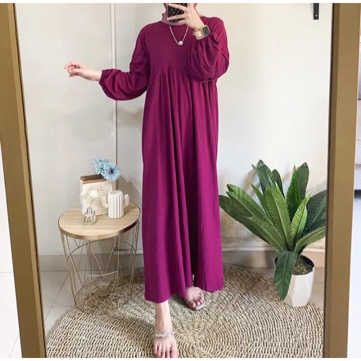 Balena Midi Dress Kaos Dress Polos Kekinian