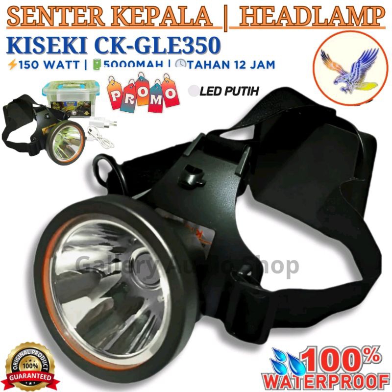 Senter Kepala Selam KISEKI CK-GLE350  Cahaya Putih 150 Watt | Senter Kepala Jumbo Light 5 Meter Dala