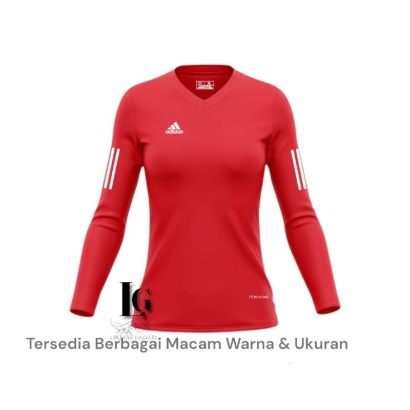 Kaos Olahraga Wanita Lengan Panjang Kaos Jersey Fitnes Lari Gym Joging Senam