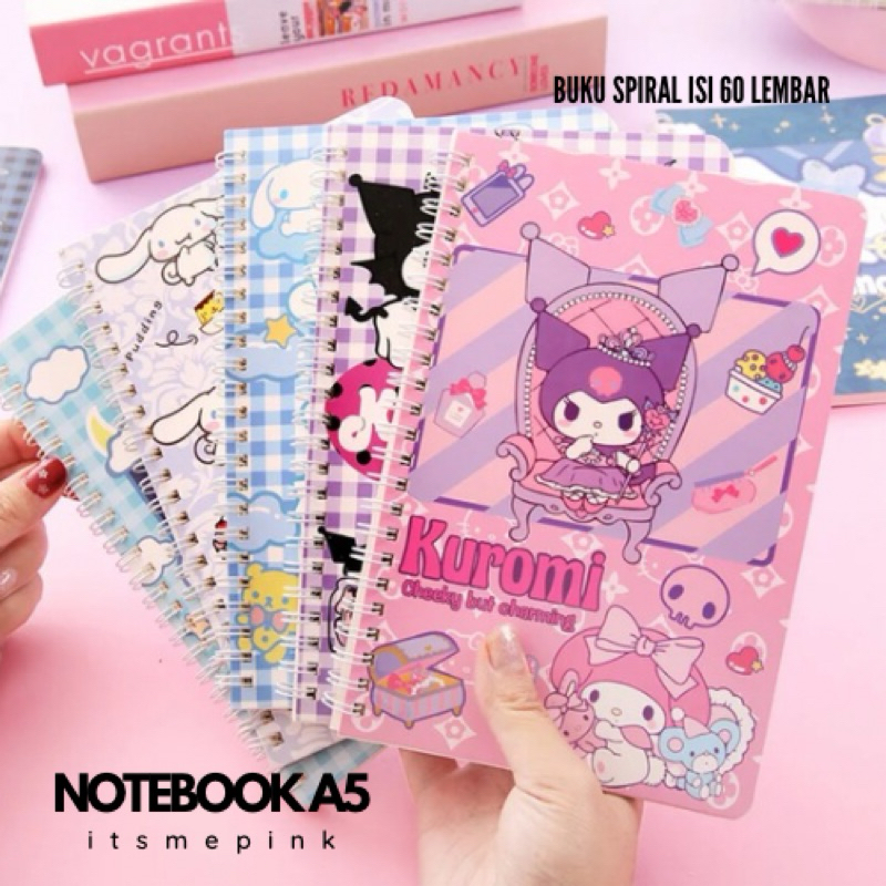 

NOTEBOOK / BUKU BERGARIS A5 SPIRAL ISI 60 LEMBAR