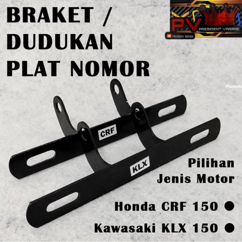 BRACKET PLAT DEPAN KLX CRF DUDUKAN PLAT NOMER KAWASAKI KLX150 HONDA CRF150 DUDUKAN PLAT Dudukan Plat