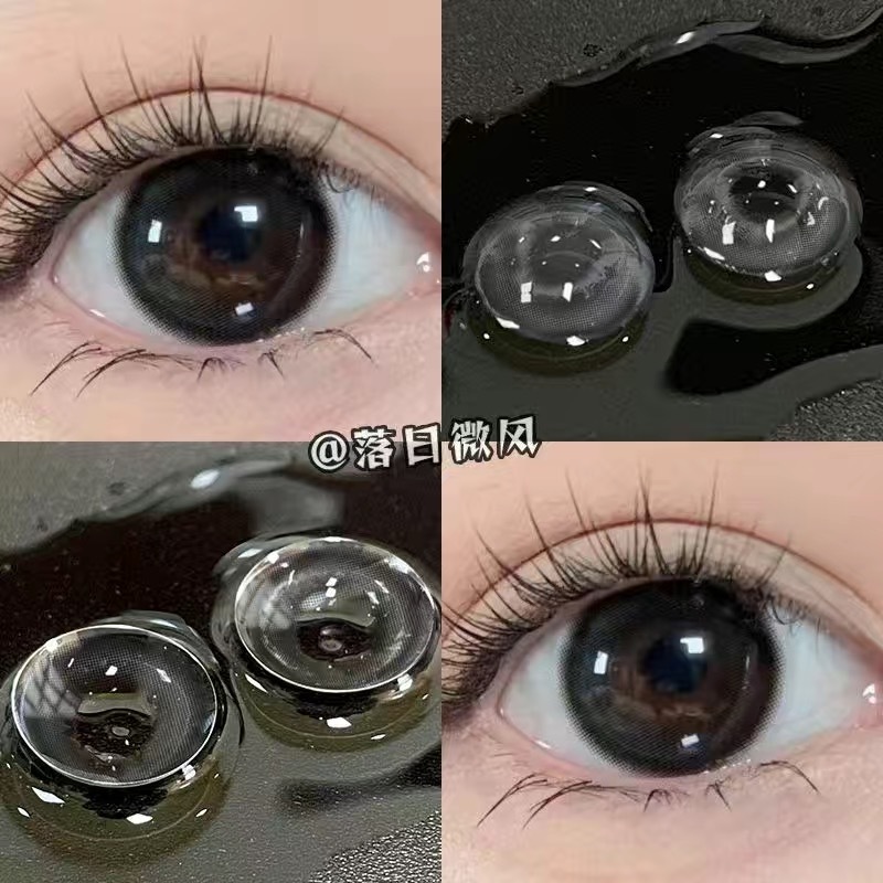 lensa kontak minus bening 2PCSpair Gadis Air Mata Biru Lensa kontak coklat Lensa kontak Dengan Solus