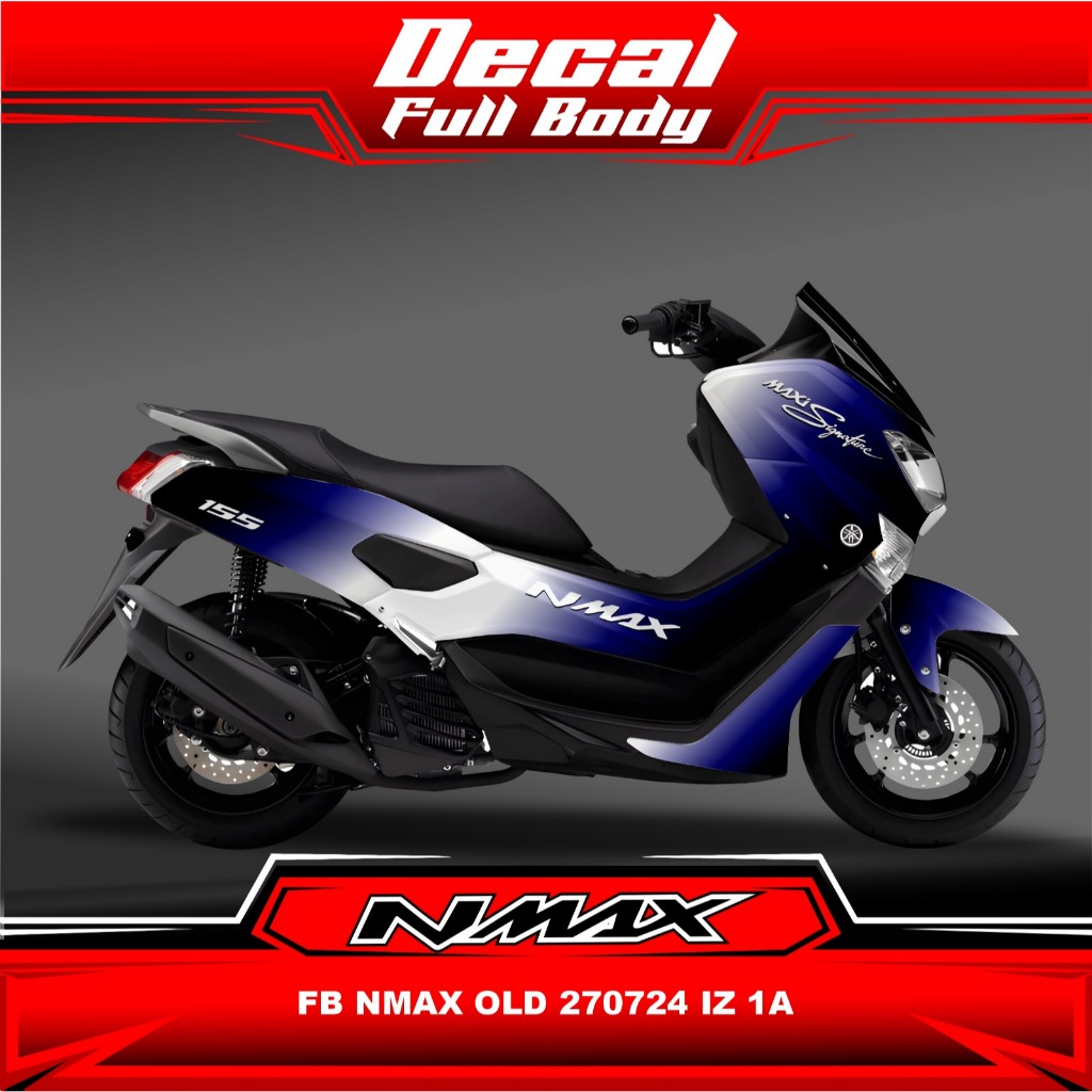 Stiker Sticker Decal Motor YAMAHA NMAX OLD Gradasi  Full Body Biru Putih 270724 IZ 01