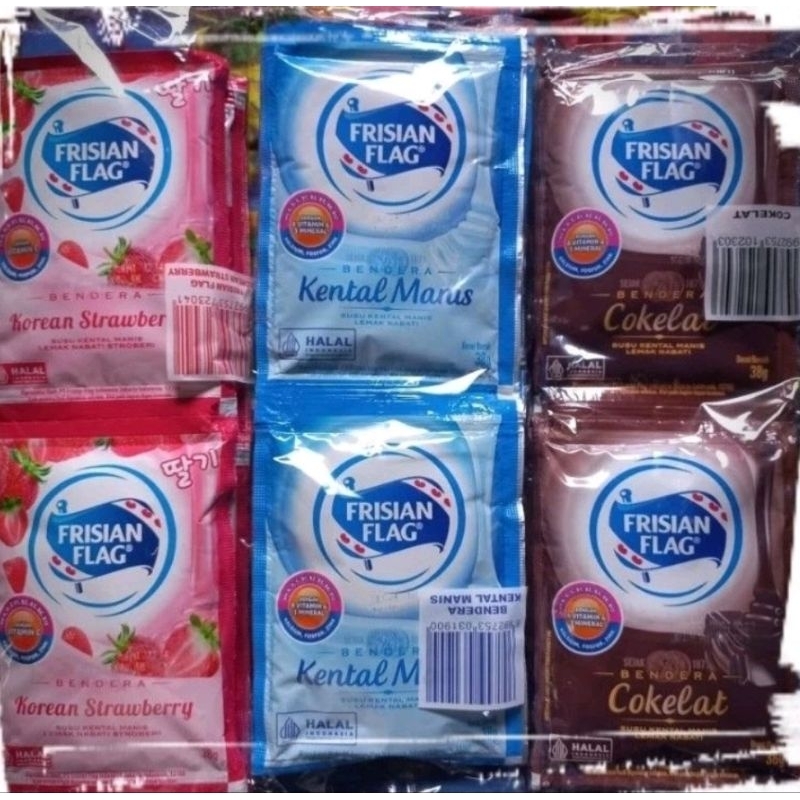 

susu bendera susu kental manis frisian flag sachet renceng isi 6 pcs