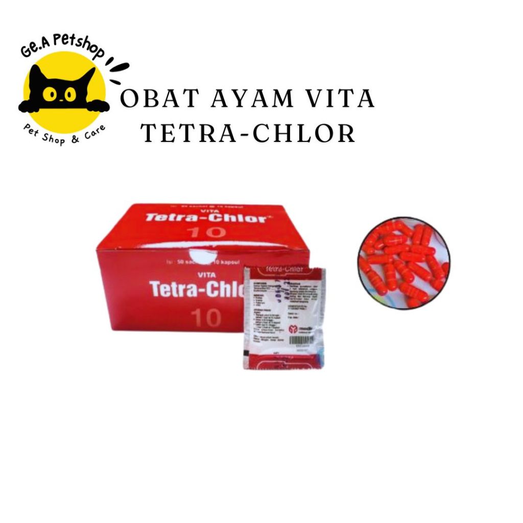 OBAT AYAM VITA TETRA CHLOR MEDION ISI 10 KAPSUL OBAT HEWAN