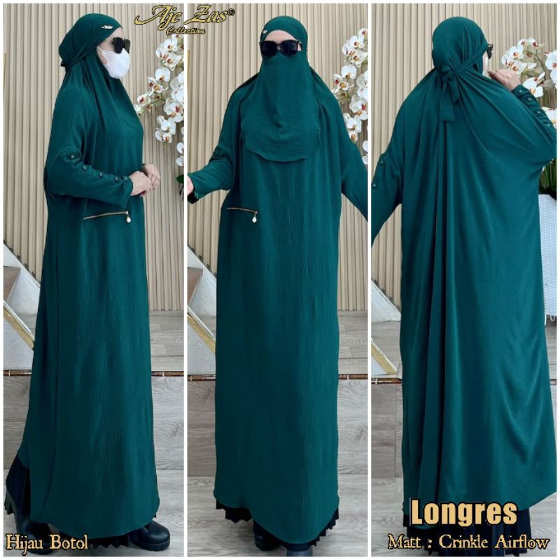 AJE ZAS - French Khimar Jumbo Terbaru Bahan Crinkle Airflow