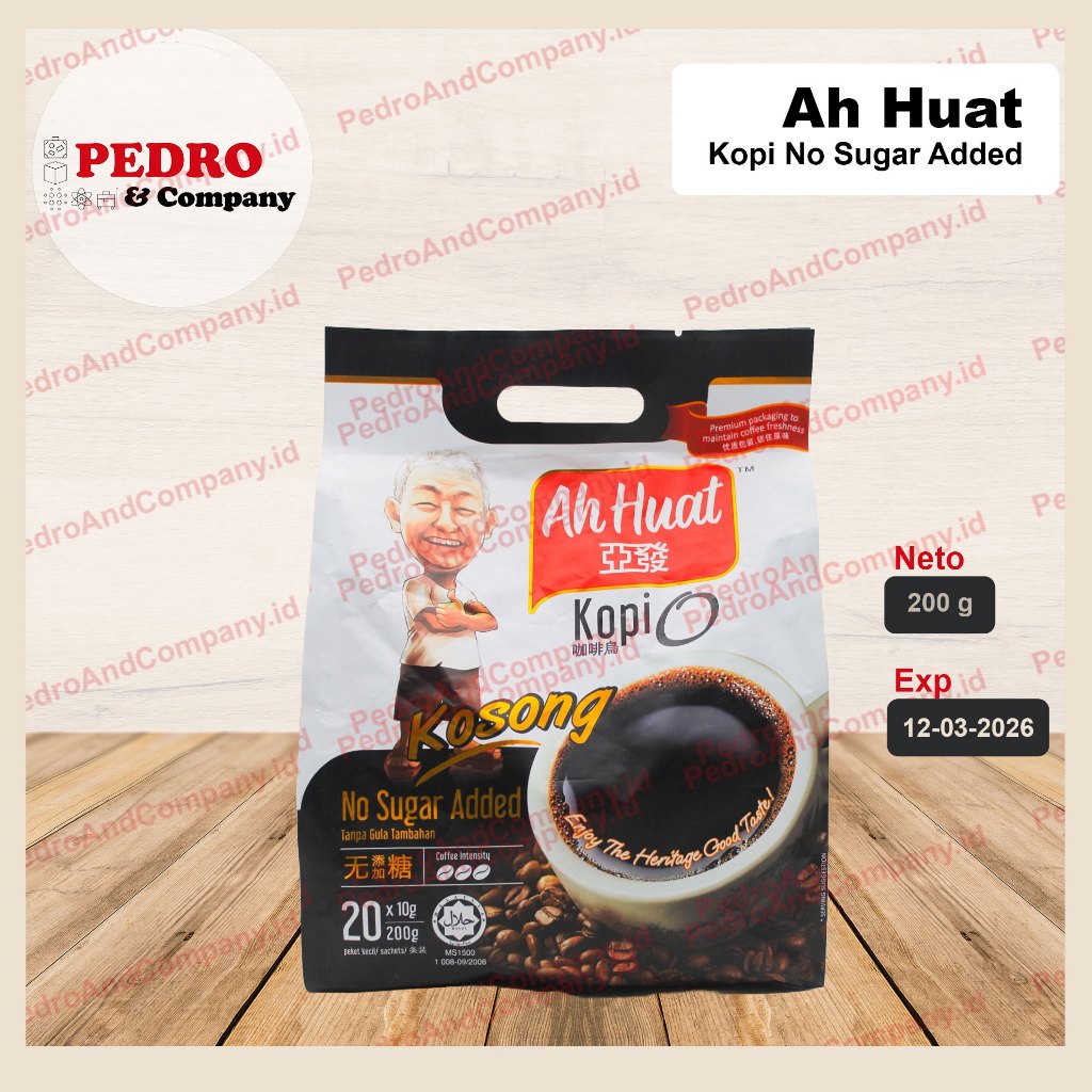 

Ah huat white coffee kosong / no sugar 200 gr - (20x10gr)