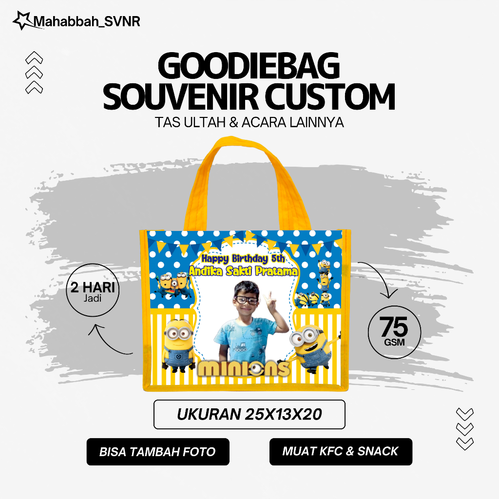 

Tas Ultah Minion Goodie Bag Souvenir Ulang Tahun Aqiqah Kartun Anak Lucu landscape muat kfc
