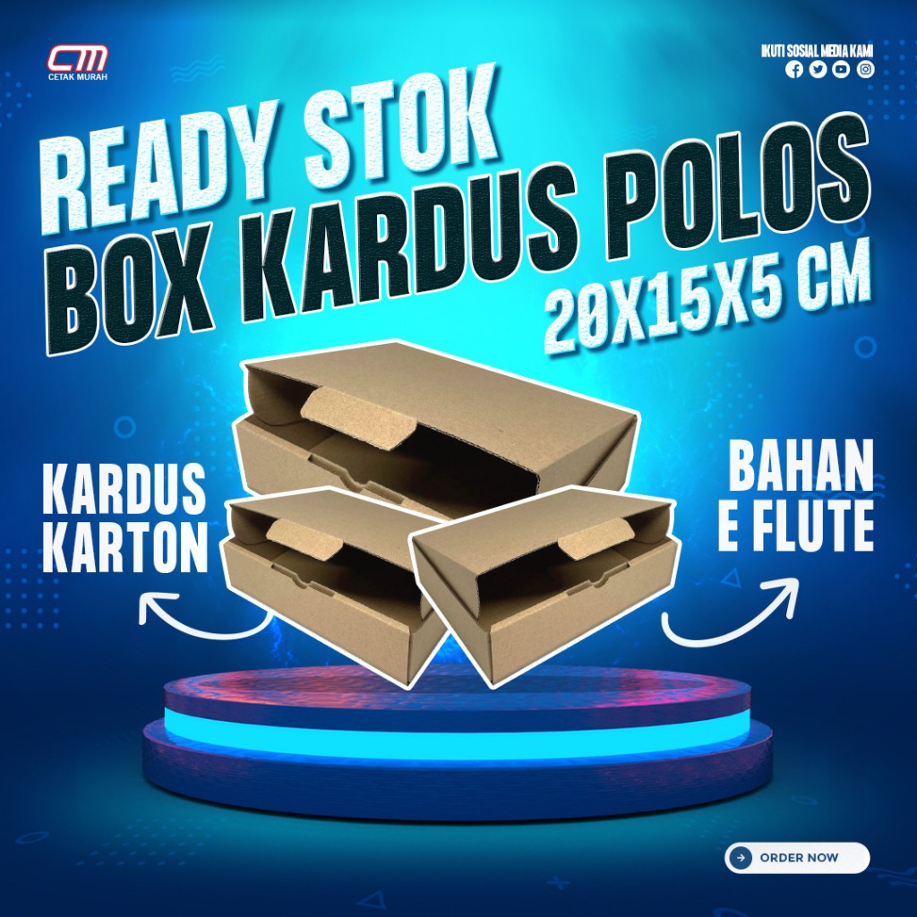 

Box kardus polos - ukuran 20x15x5 cm - bahan e flute