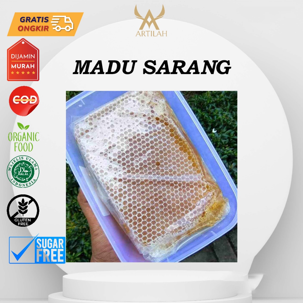 

Sarang Madu 500 gram (BONUS TEPAK MAKAN + SENDOK KAYU) honey syrup Sirup Sirup