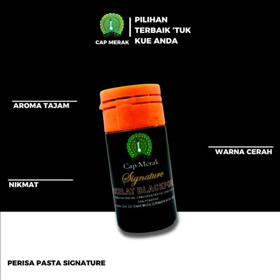

PERISA PASTA MAKANAN / PERISA MAKANAN CAP MERAK SIGNATURE 12 GR