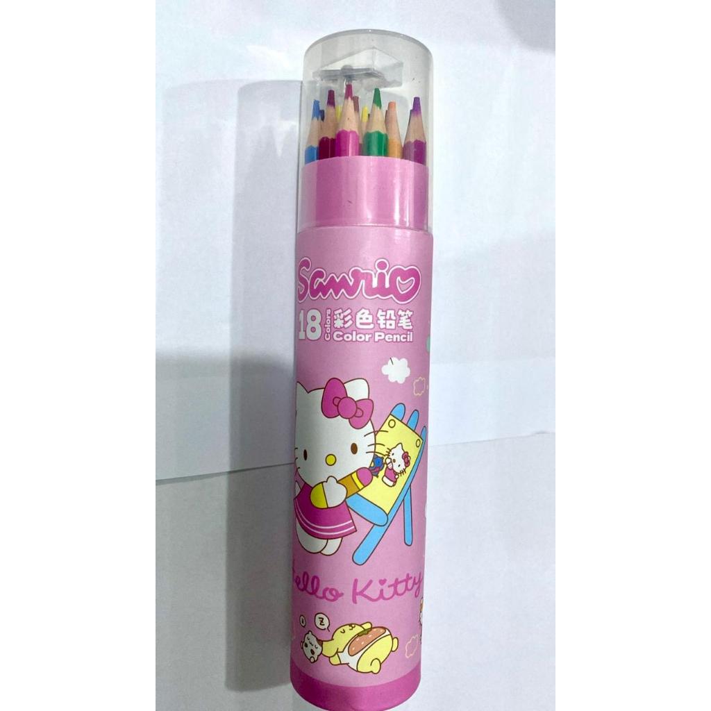 

mg POM Pensil warna kartun lucu imuttabung isi 18pcs pensil warna color karakter korea lucu