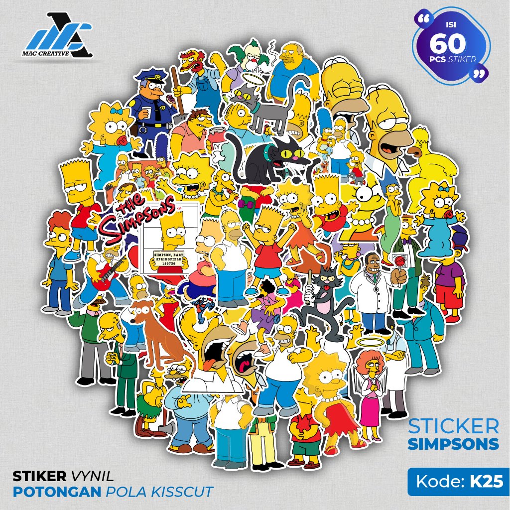 

Stiker Pack The Simpson Vinyl Waterproof - Sticker Anti Air Dekorasi Tumbler Laptop 60 pcs - K25