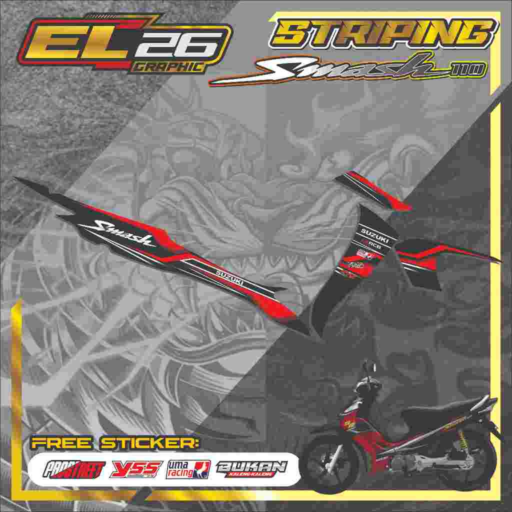 472 STRIPING STICKER SUZUKI SMASH 110 - STICKER SUZUKI SMASH 110 MOTIF GRAPIC