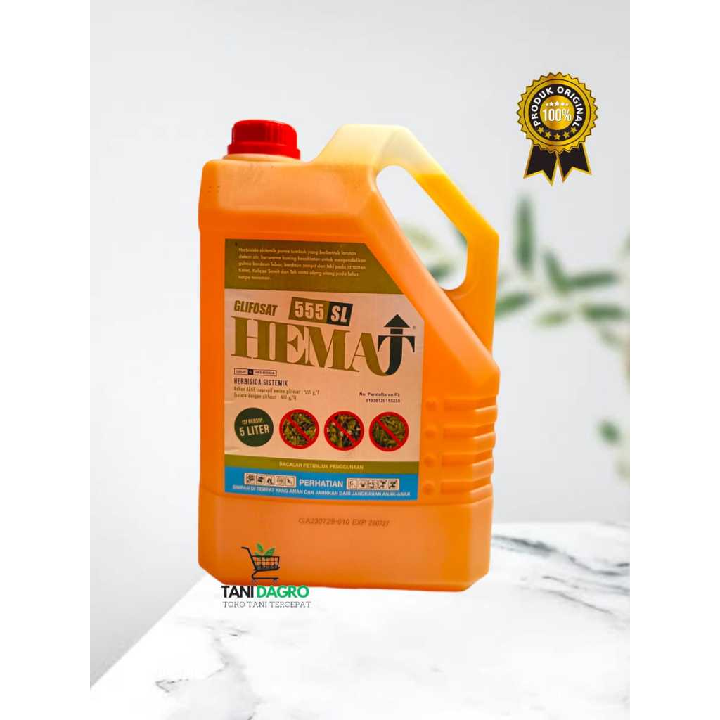 Herbisida HEMAT 555 SL @ 5 Liter - Herbisida Sistemik IPA Glisofat 555 g/l Pembasmi Rumput Liar