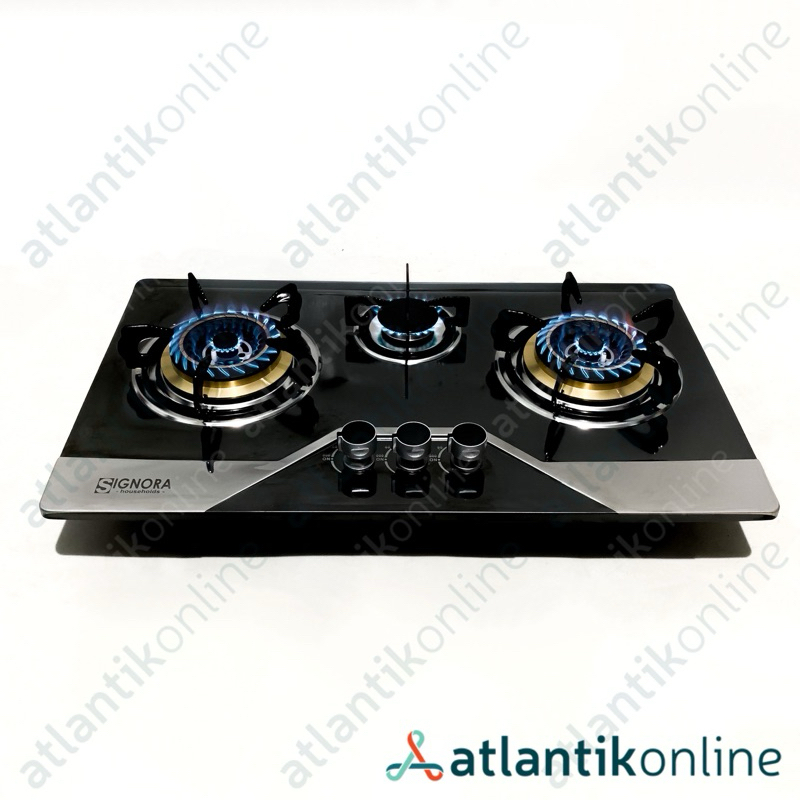 Kompor gas tanam built-in hob 3 tungku stainless steel SIGNORA SG 1810 KNG SG1810KNG