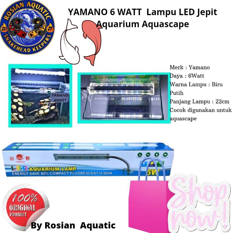 YAMANO 6 WATT  Lampu LED Jepit Aquarium Aquascape
