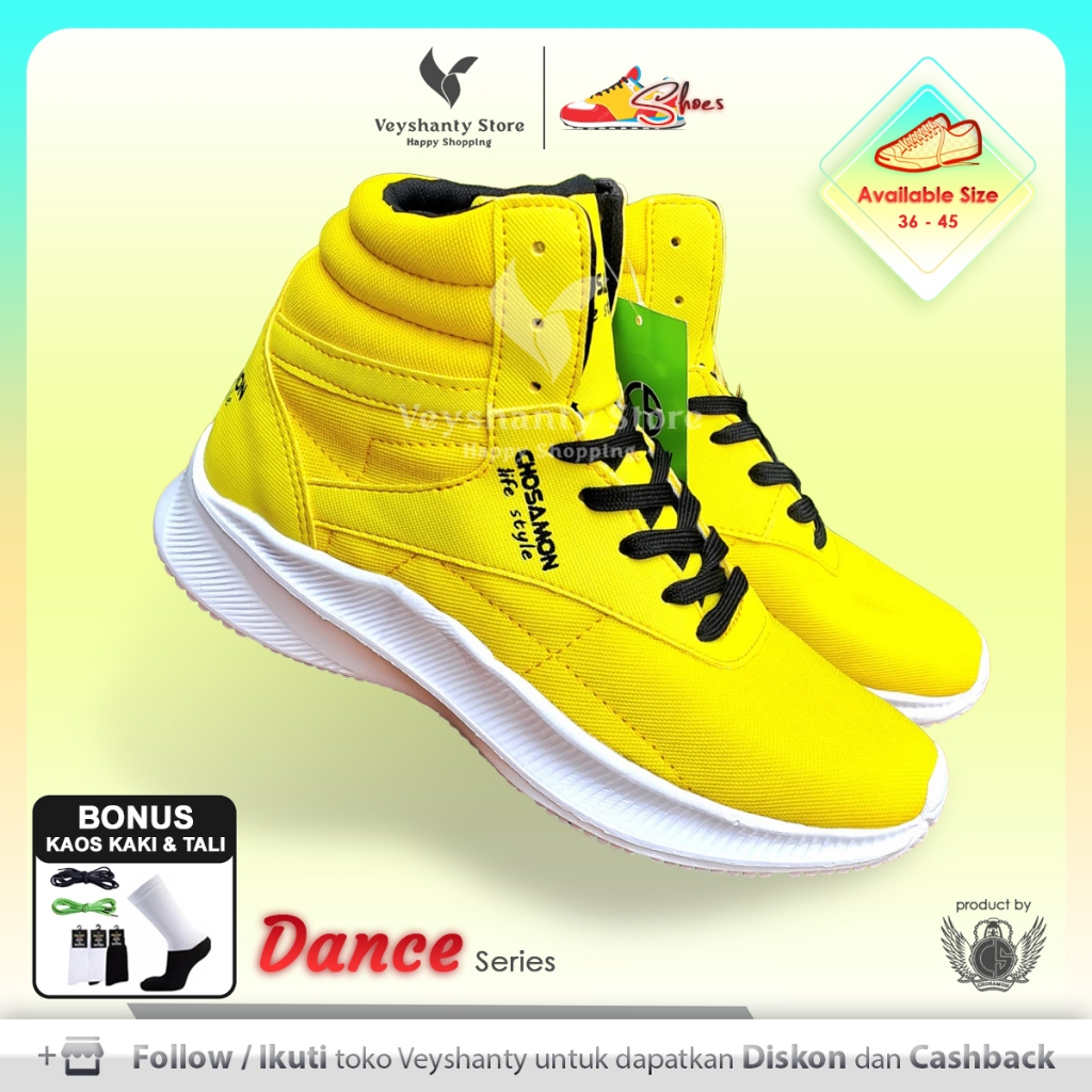 [VEYSHANTY] Sepatu Pria Wanita CS Dance Premium Quality - Warna Kuning | Casual | Sport | Fashion | 