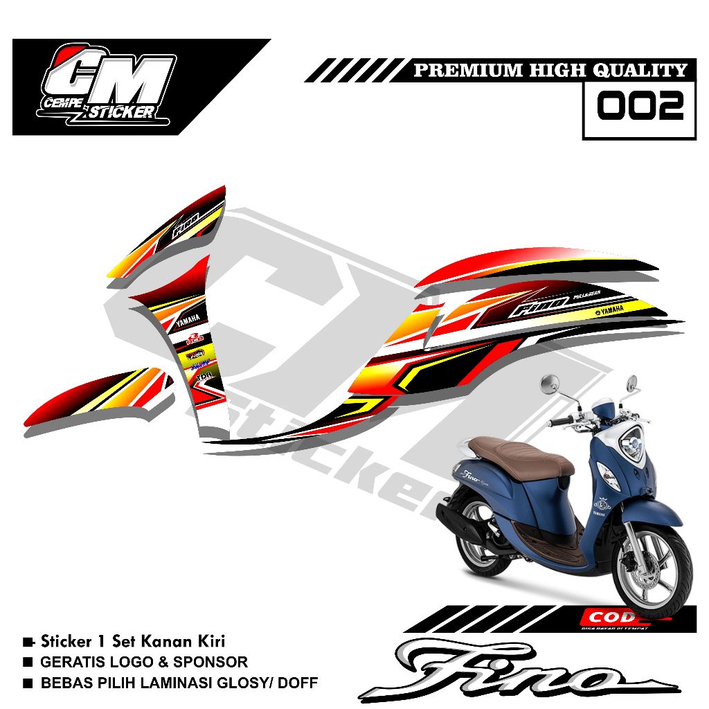 Stiker Lis Variasi FINO GRANDE 125 Decal Striping Standar Fino GRANDE Premium Racing CM02