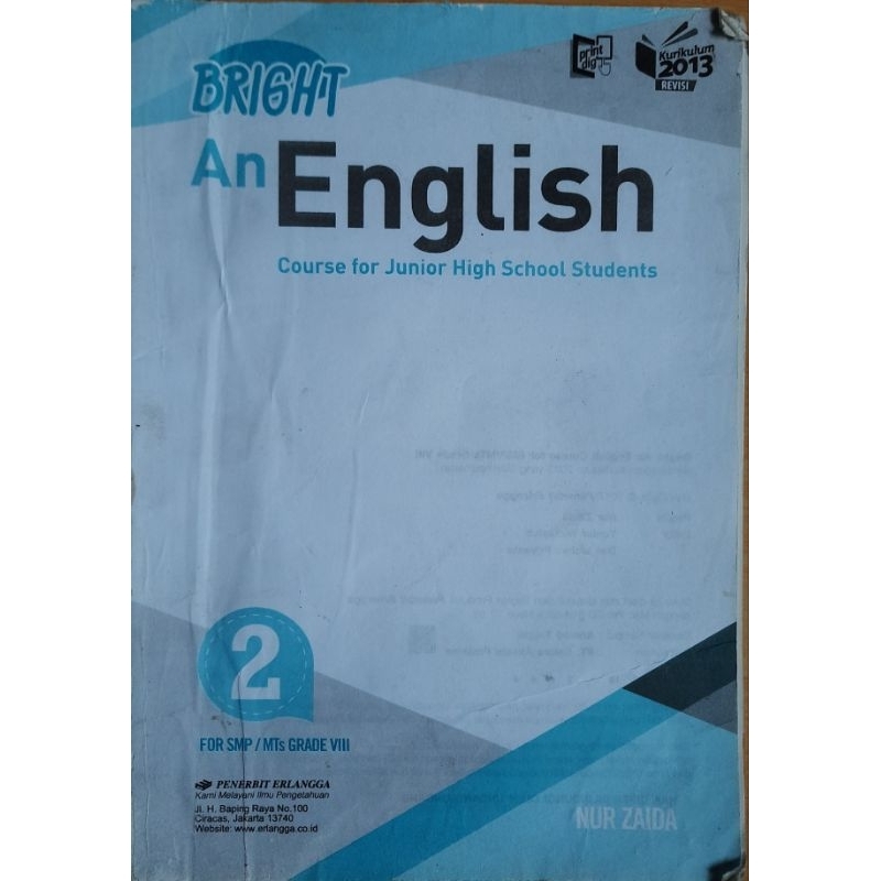 

Bright an English penerbit Erlangga kelas 8 / 2 smp