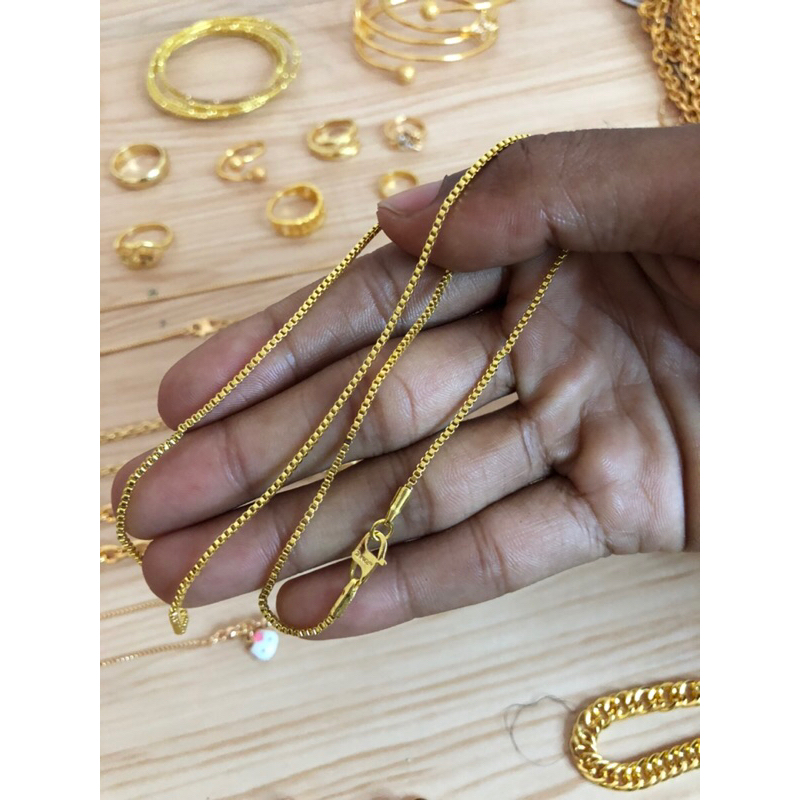 Kalung Lapis Emas Model Itally / Kalung Emas Panjang 45cm