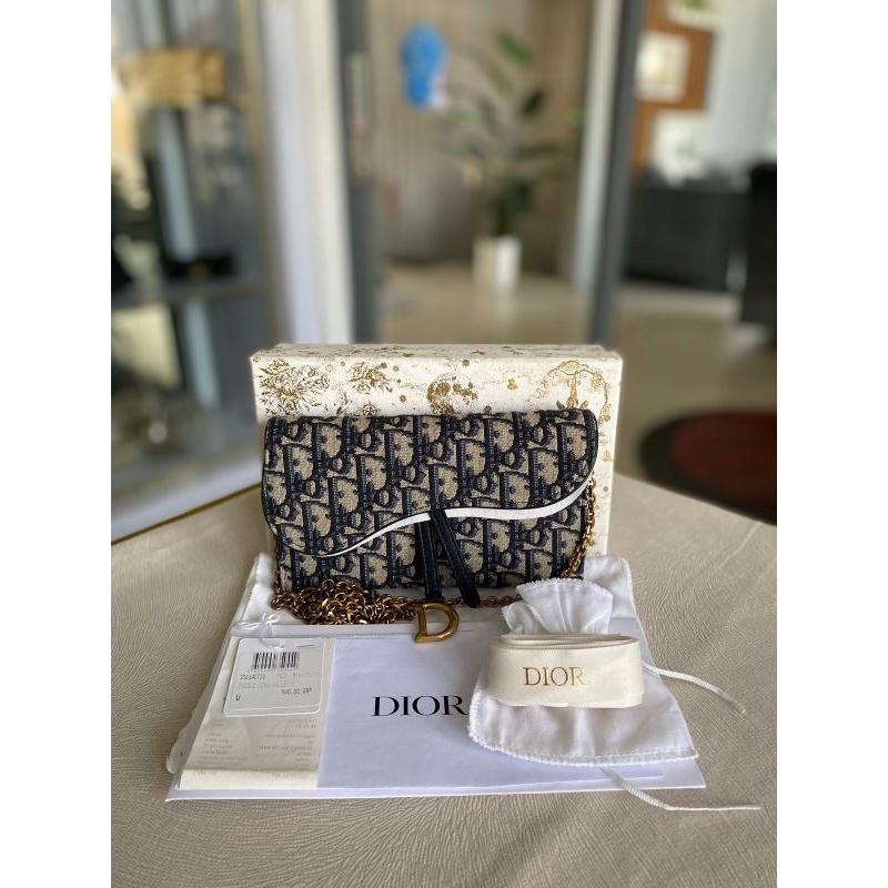 Dior Saddle WOC oblique navy 2022