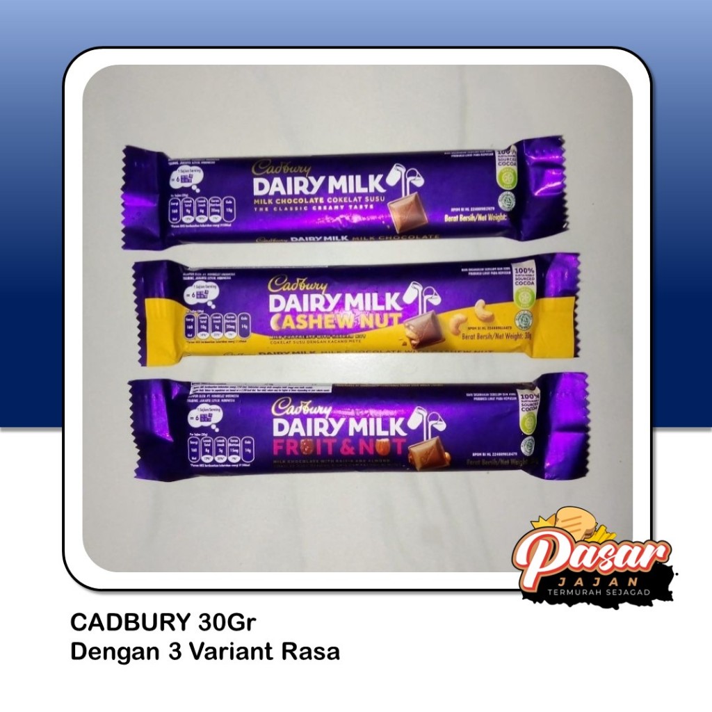 

Cadbury Chocolate 30Gr Coklat Dengan Susu Lembut Cocok Untuk Camilan